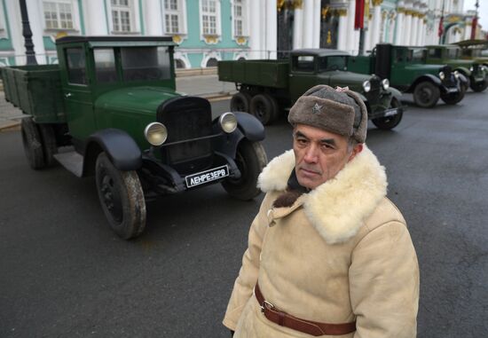 Russia WWII Leningrad Siege Lifting Anniversary Military Vehicles Exhibition