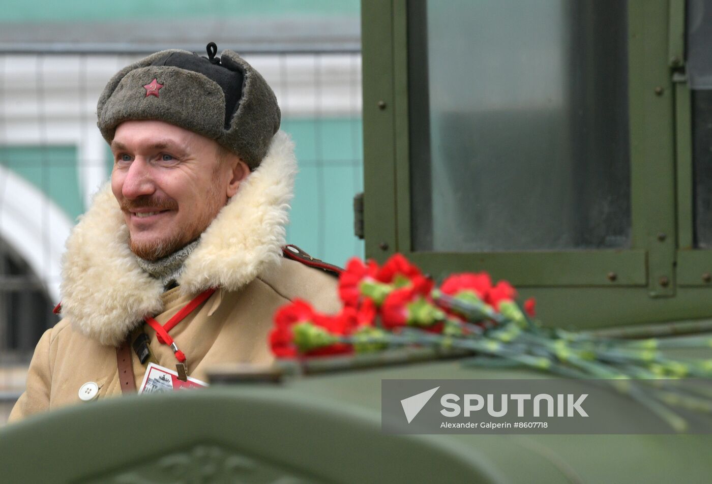 Russia WWII Leningrad Siege Lifting Anniversary Military Vehicles Exhibition