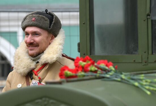 Russia WWII Leningrad Siege Lifting Anniversary Military Vehicles Exhibition