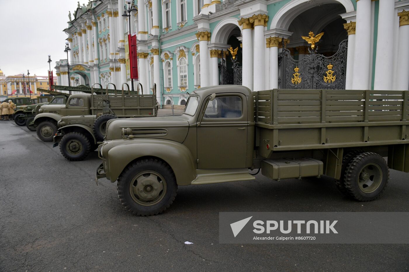 Russia WWII Leningrad Siege Lifting Anniversary Military Vehicles Exhibition