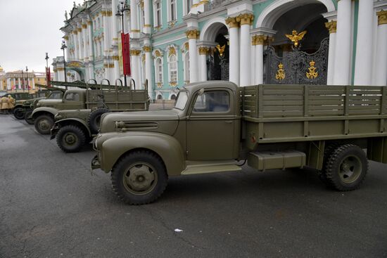 Russia WWII Leningrad Siege Lifting Anniversary Military Vehicles Exhibition