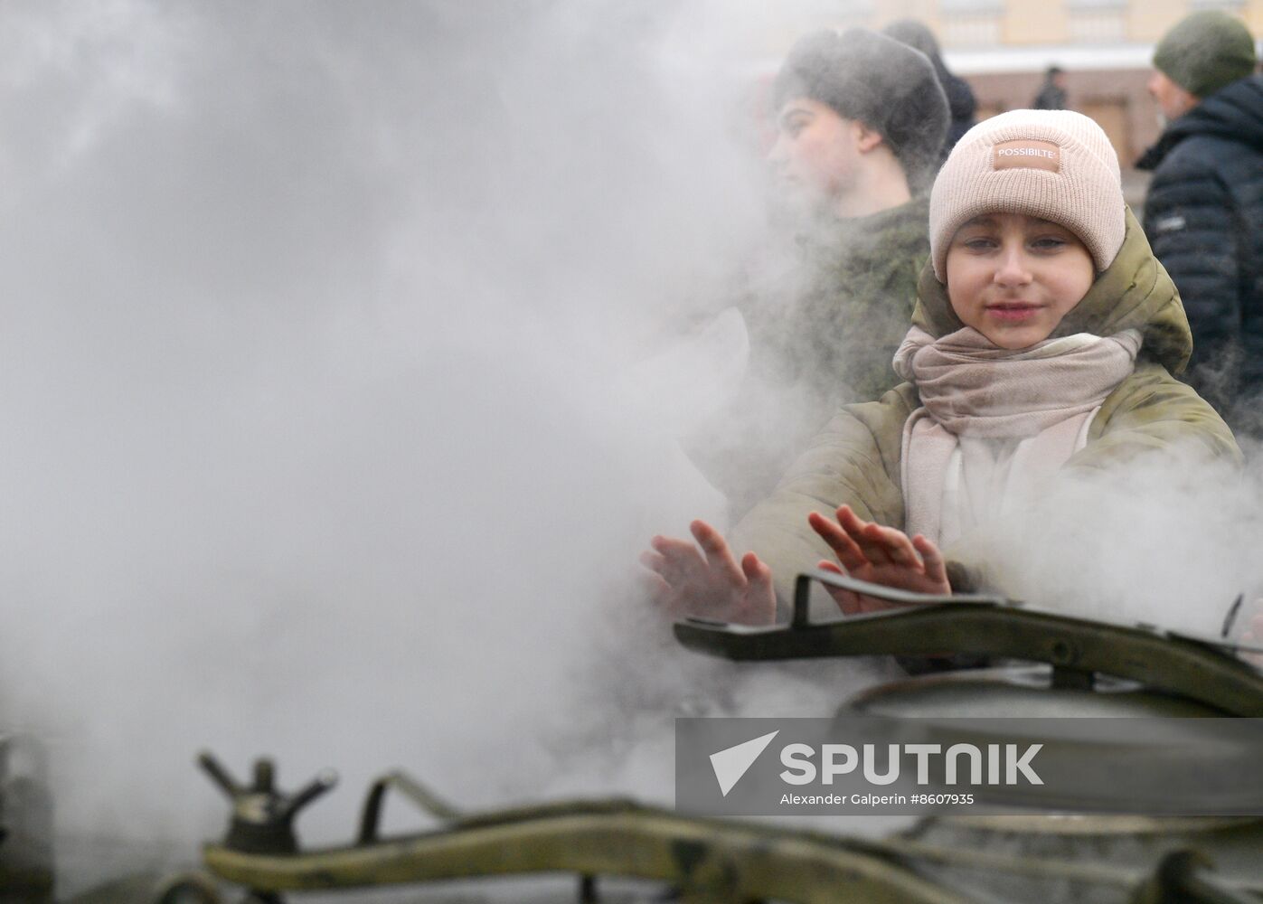 Russia WWII Leningrad Siege Lifting Anniversary Military Vehicles Exhibition