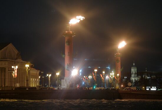 Russia WWII Leningrad Siege Lifting Anniversary Flames