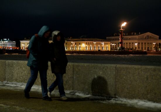 Russia WWII Leningrad Siege Lifting Anniversary Flames