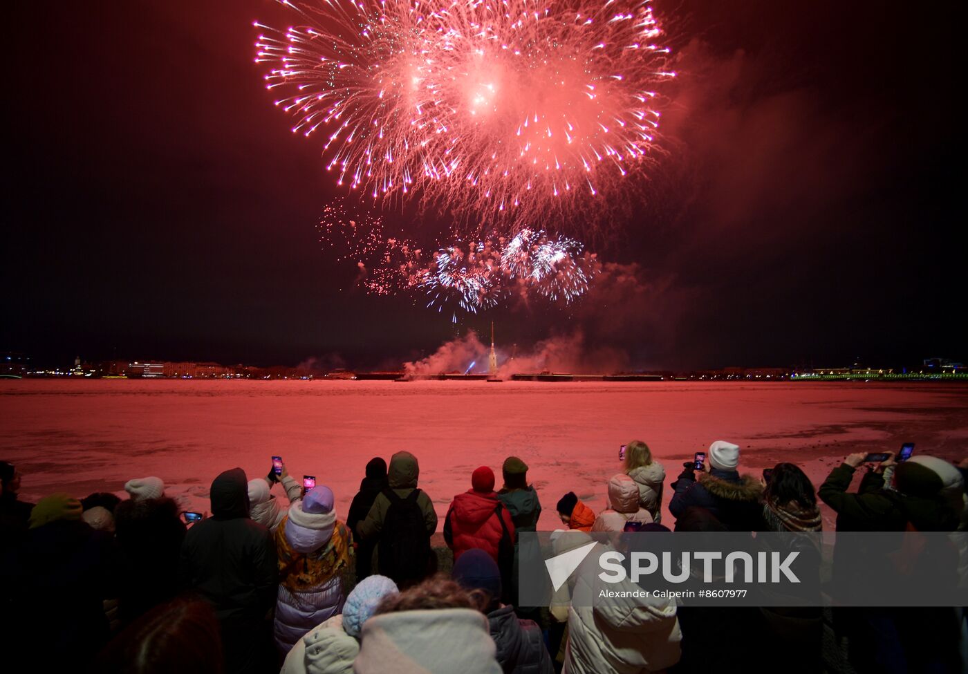 Russia WWII Leningrad Siege Lifting Anniversary Fireworks