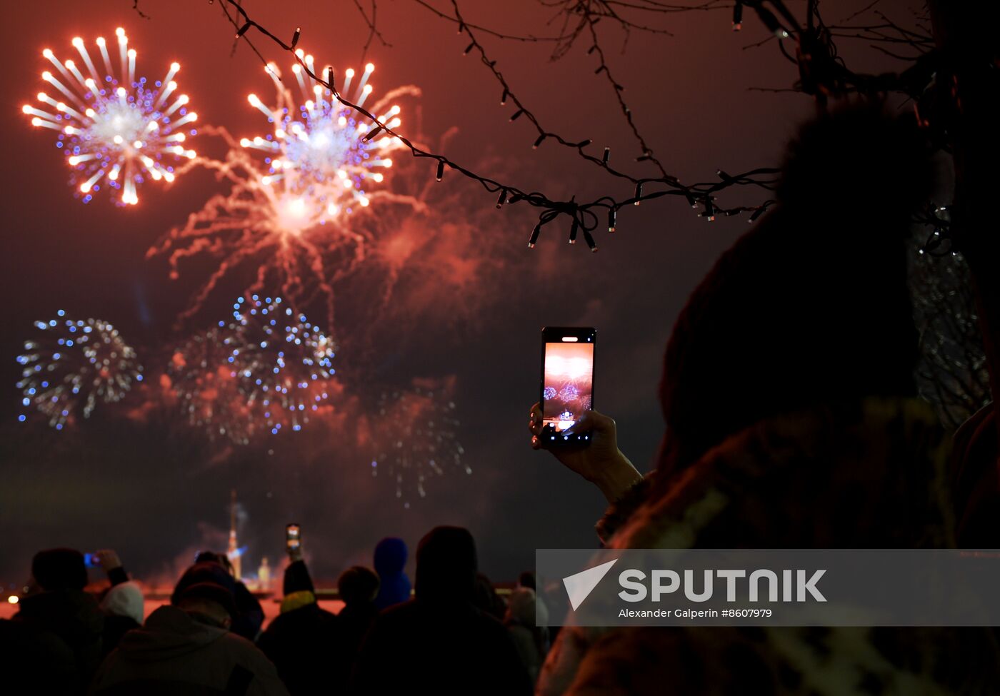 Russia WWII Leningrad Siege Lifting Anniversary Fireworks