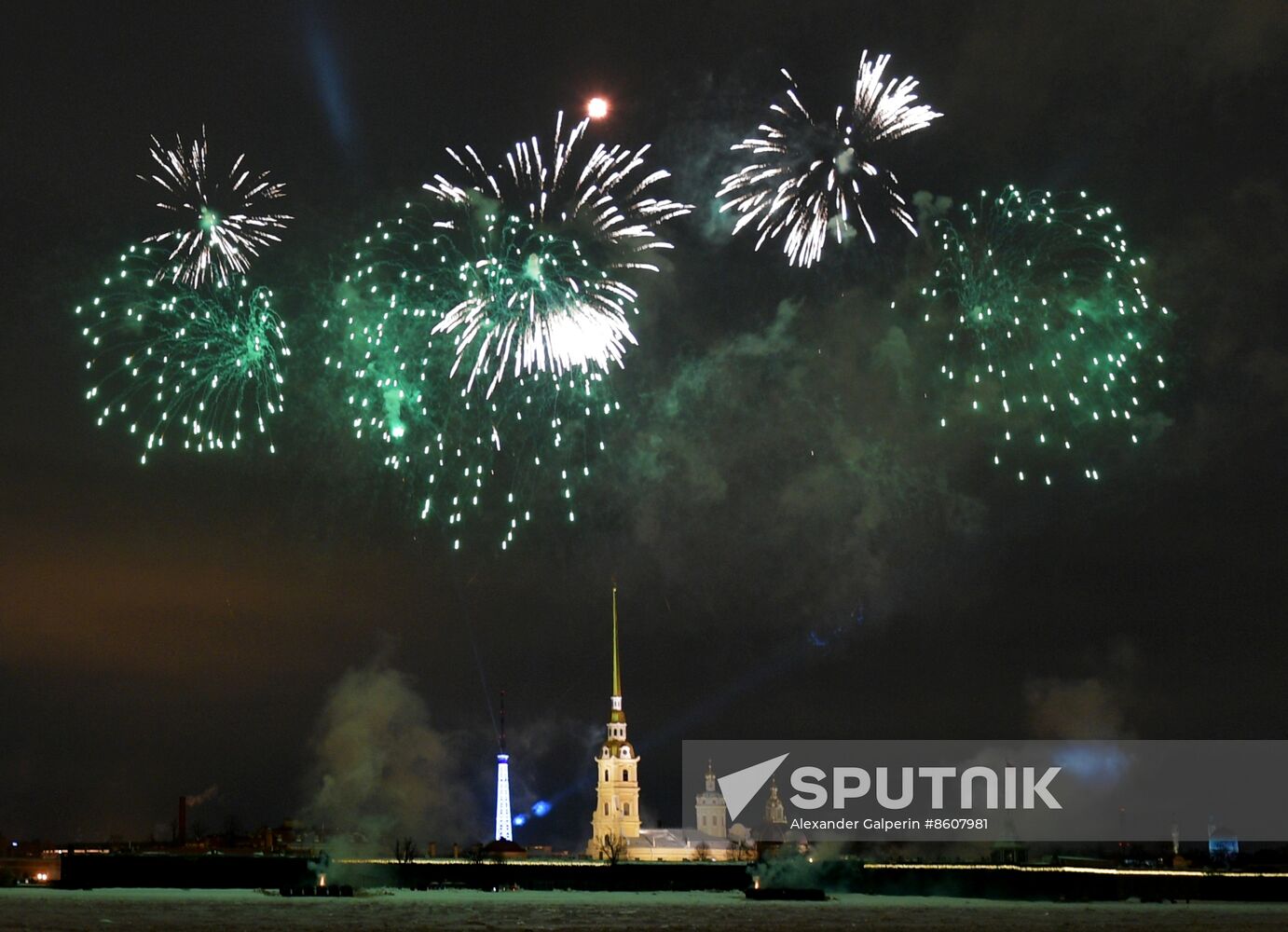 Russia WWII Leningrad Siege Lifting Anniversary Fireworks