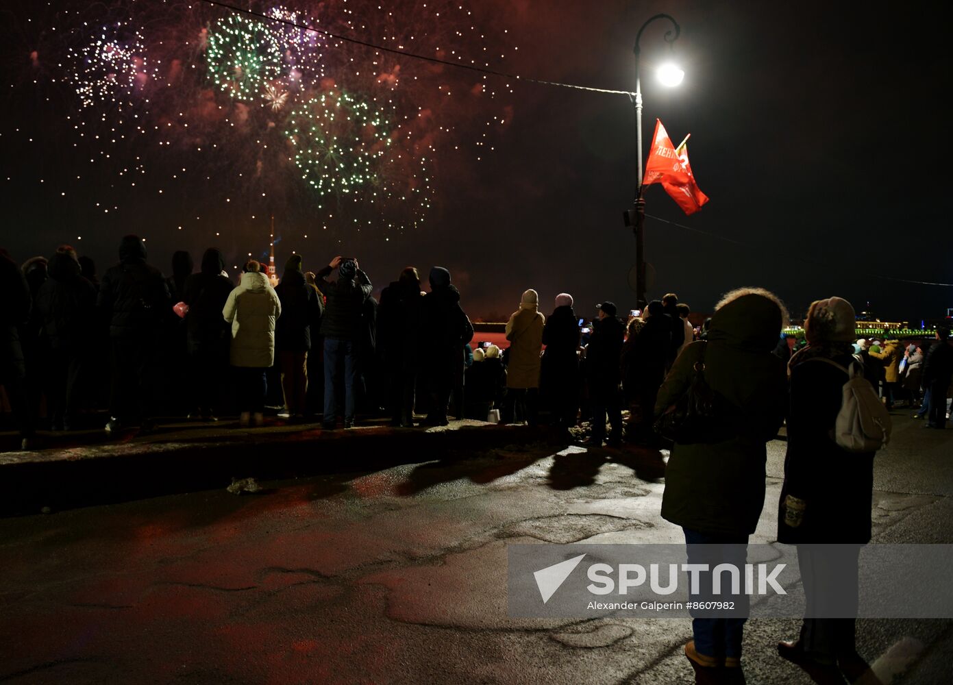 Russia WWII Leningrad Siege Lifting Anniversary Fireworks