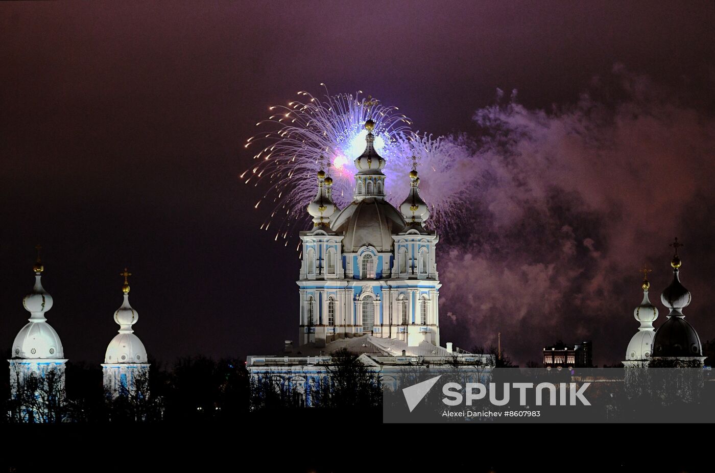 Russia WWII Leningrad Siege Lifting Anniversary Fireworks