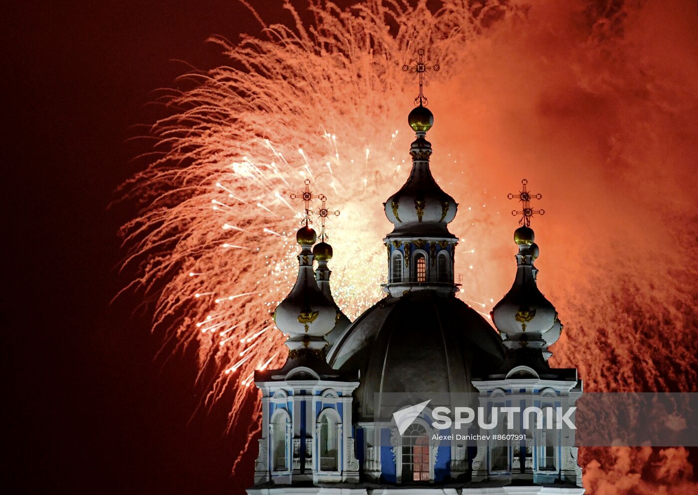 Russia WWII Leningrad Siege Lifting Anniversary Fireworks