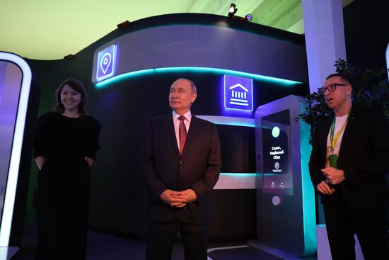 President of Russia Vladimir Putin visits Russia EXPO