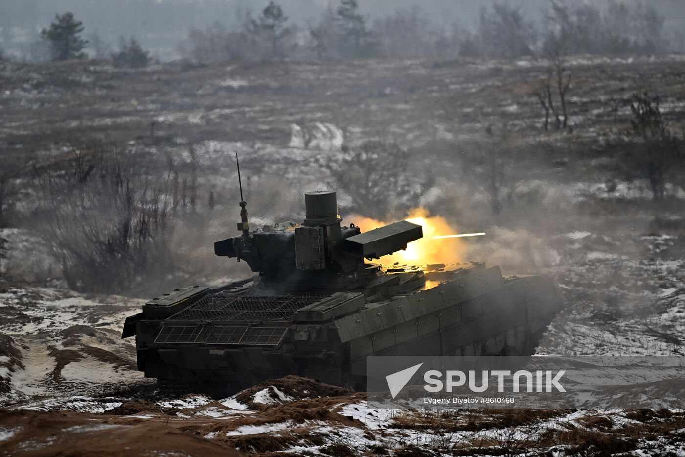 Russia Ukraine Military Operation Tank Support Fighting Vehicle