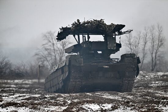 Russia Ukraine Military Operation Tank Support Fighting Vehicle