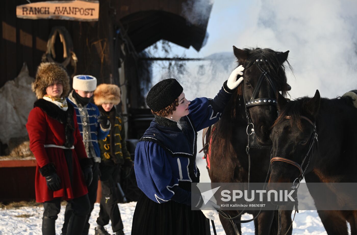 Russia Winter Horseback Hunting