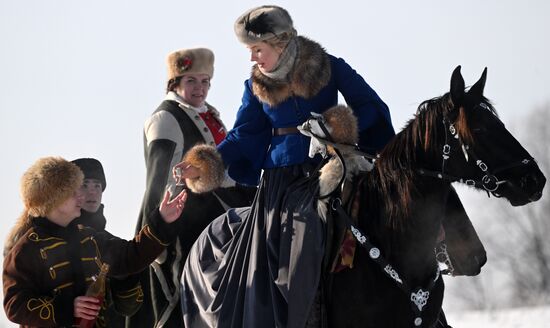 Russia Winter Horseback Hunting