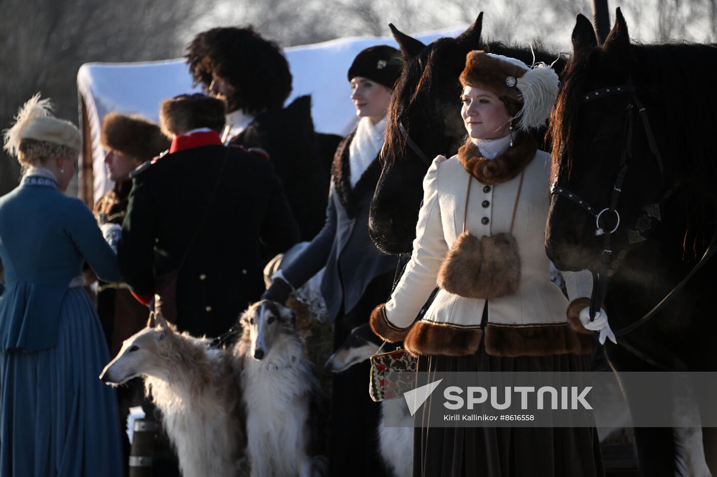 Russia Winter Horseback Hunting