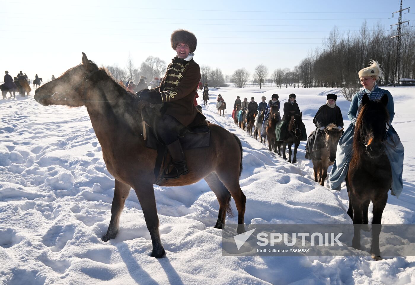 Russia Winter Horseback Hunting