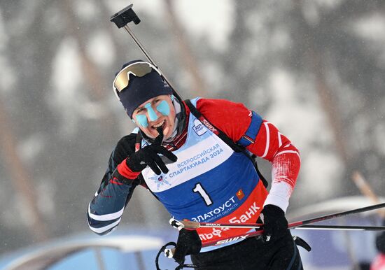 Russia Spartakiad Biathlon Men Pursuit