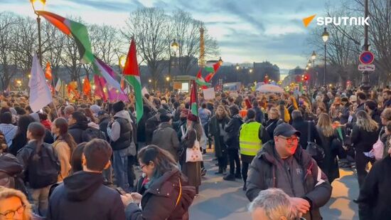 A rally has been held in Paris in support of Palestine and against sending arms to Israel