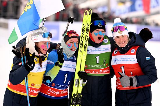 Russia Spartakiad Biathlon Women Relay