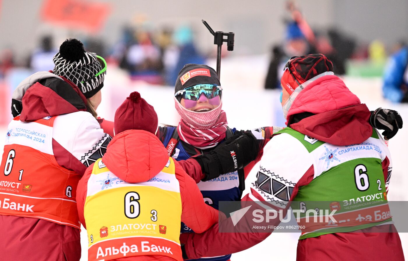 Russia Spartakiad Biathlon Women Relay