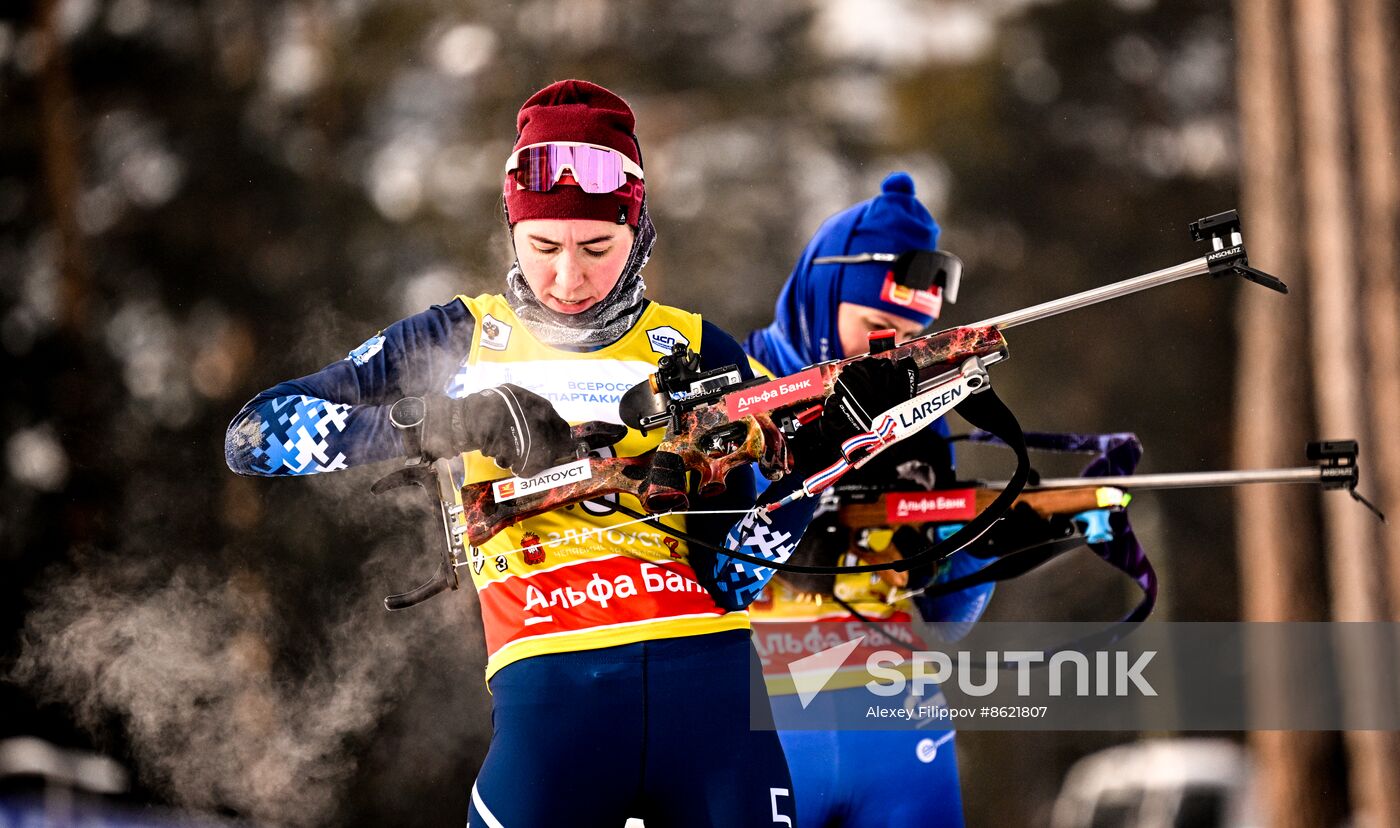 Russia Spartakiad Biathlon Women Relay