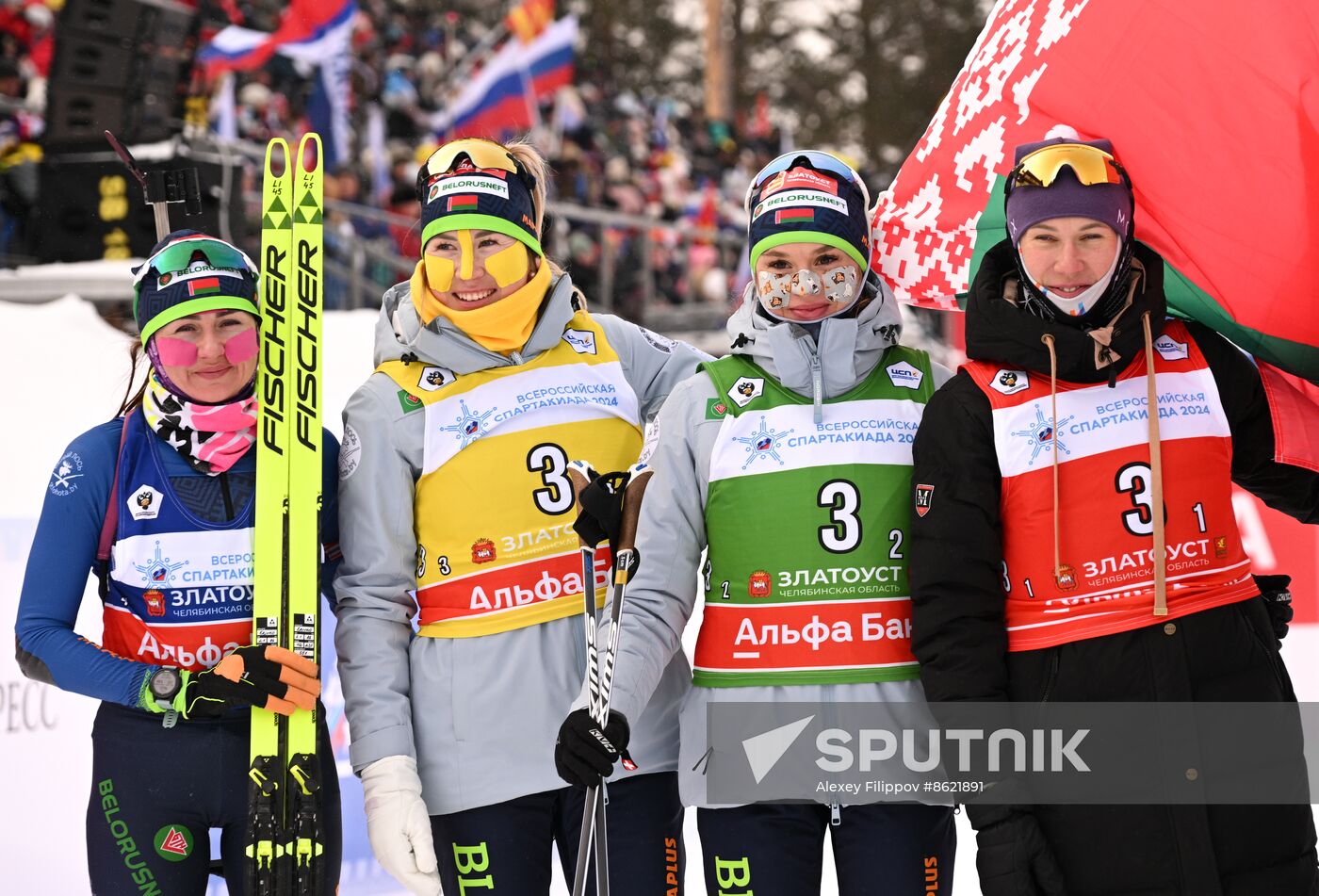 Russia Spartakiad Biathlon Women Relay