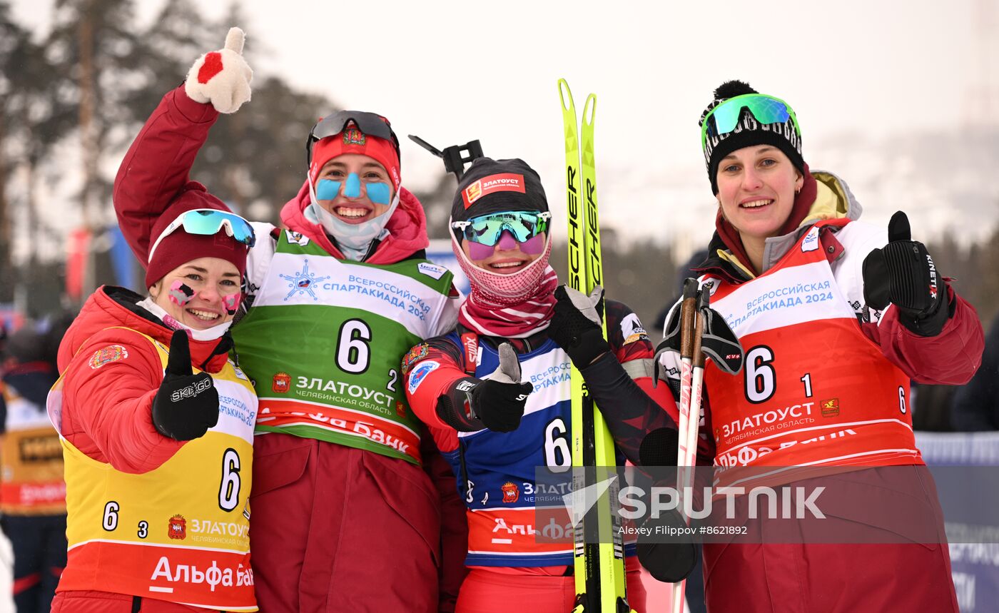 Russia Spartakiad Biathlon Women Relay