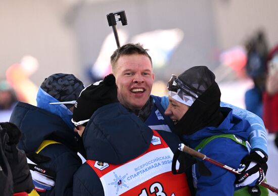 Russia Spartakiad Biathlon Men Relay