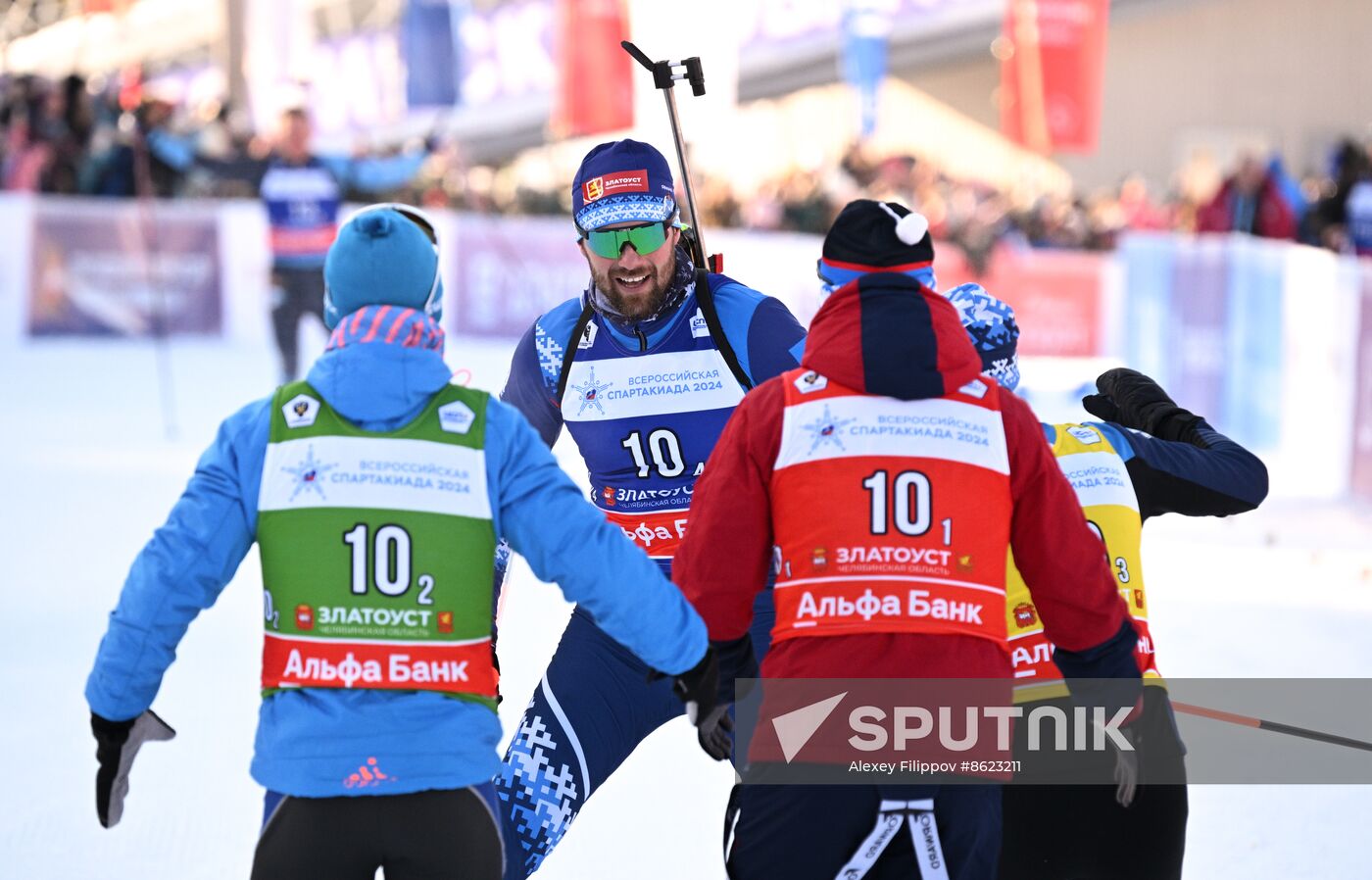 Russia Spartakiad Biathlon Men Relay