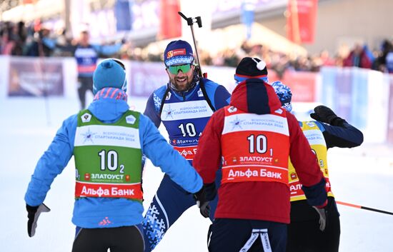 Russia Spartakiad Biathlon Men Relay