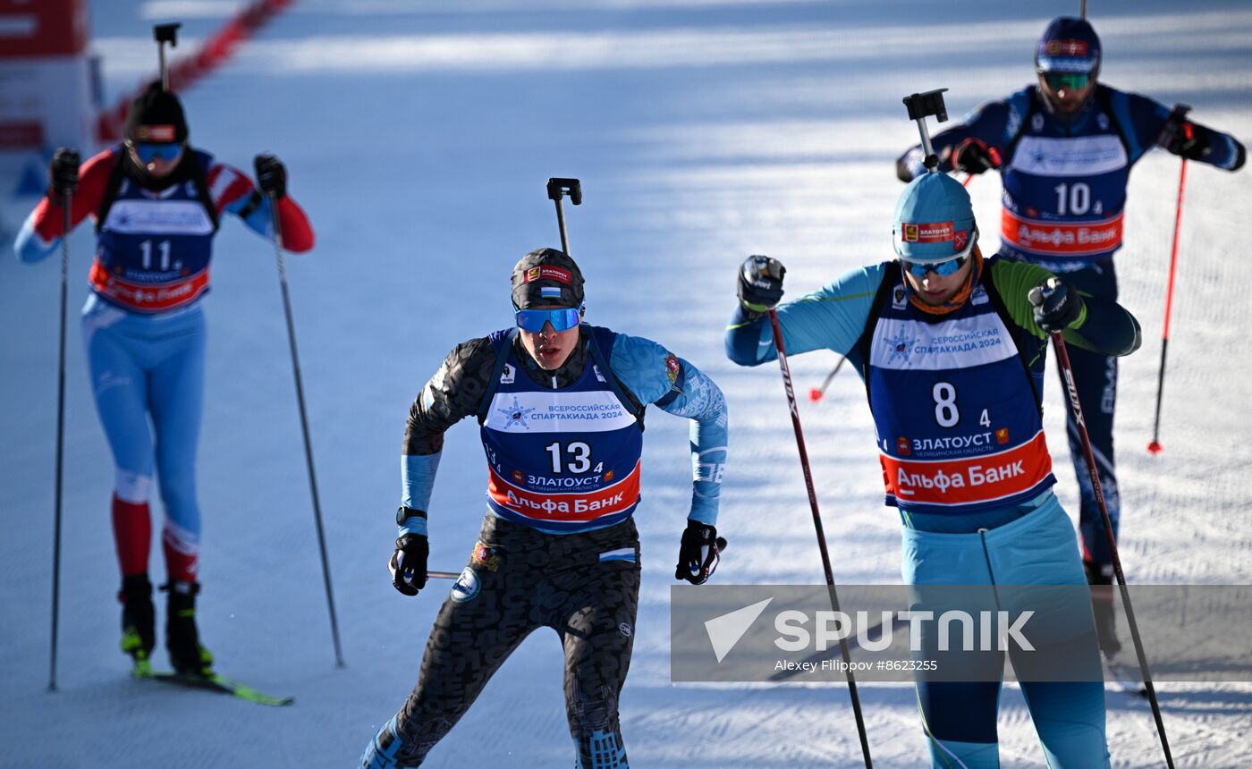 Russia Spartakiad Biathlon Men Relay