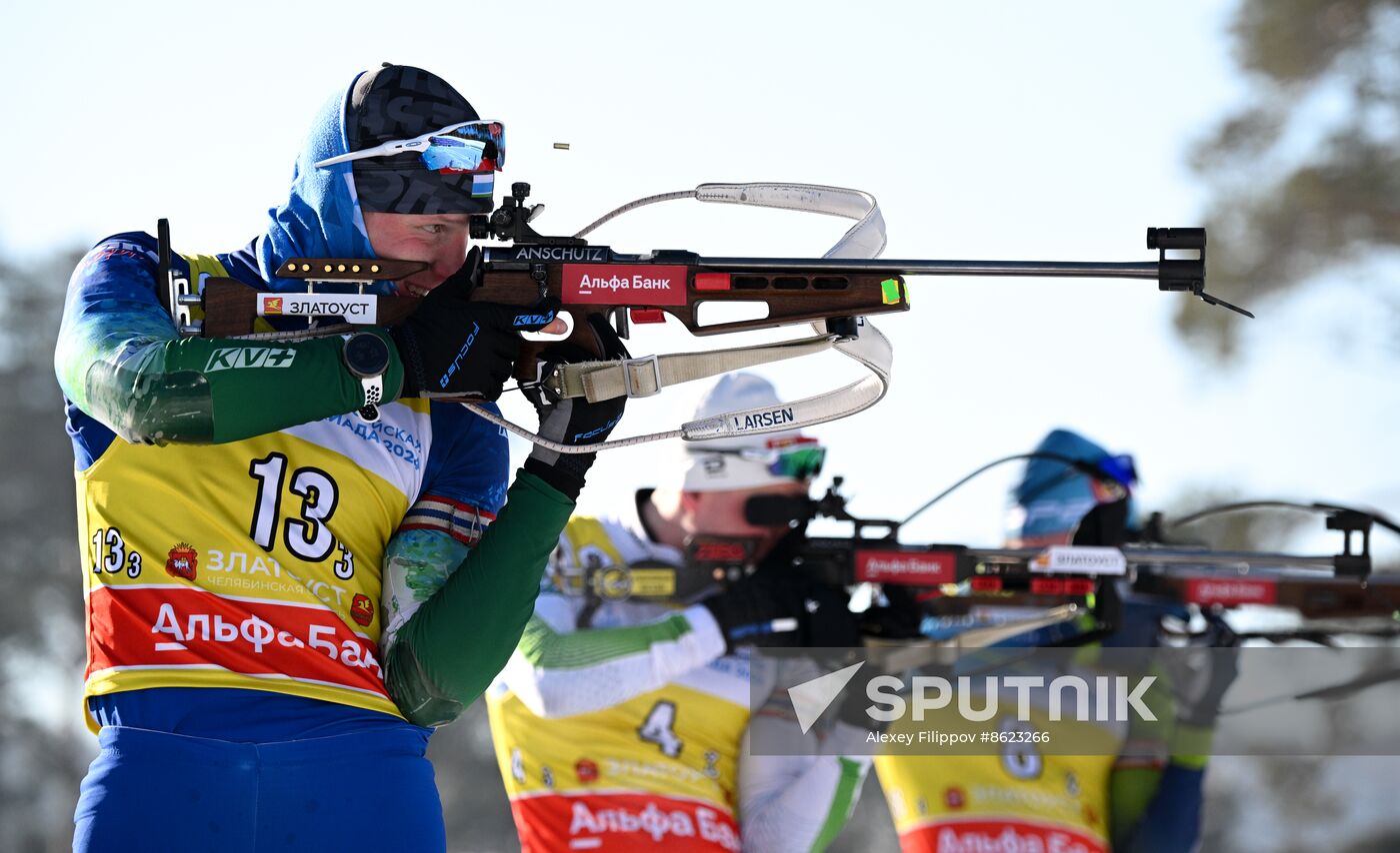 Russia Spartakiad Biathlon Men Relay