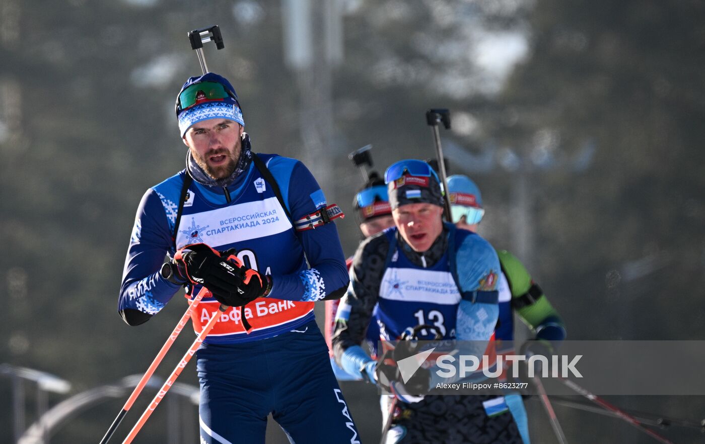 Russia Spartakiad Biathlon Men Relay