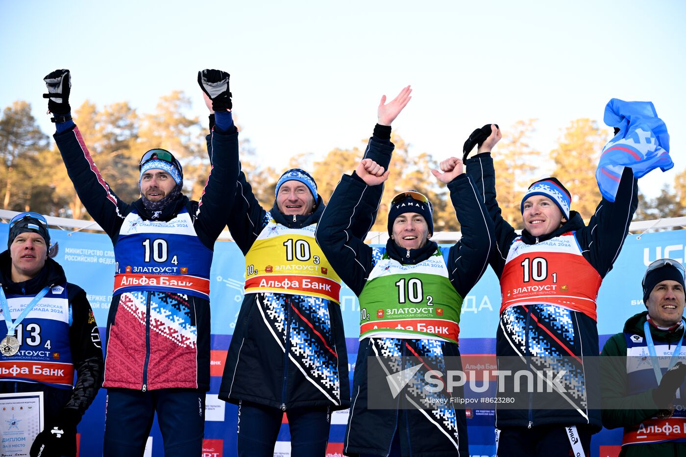 Russia Spartakiad Biathlon Men Relay