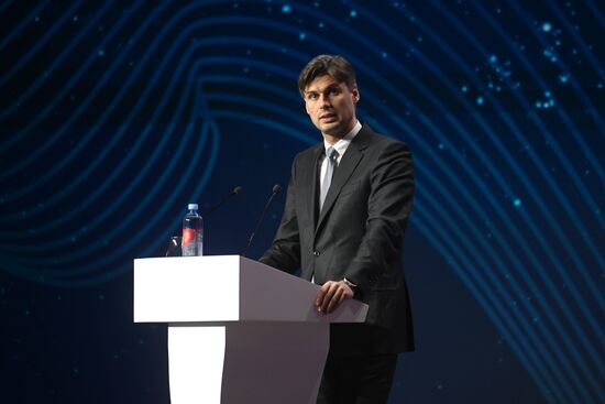 The International RUSSIA EXPO Exhibition and Forum. Plenary session, Key Achievements and Results in Transport Industry, at pavilion No.75. Dmitry Bakanov, Russian Deputy Minister of Transport. Location: Russia, Moscow. Author: Mikhail Voskresenskiy/Sputnik. RUSSIA EXPO. Plenary session, Key Achievements and Results in Transport Industry