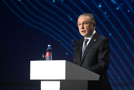 The International RUSSIA EXPO Exhibition and Forum. Plenary session, Key Achievements and Results in Transport Industry, at pavilion No.75. Alexander Poshivai, Russian Deputy Minister of Transport. Location: Russia, Moscow. Author: Mikhail Voskresenskiy/Sputnik. RUSSIA EXPO. Plenary session, Key Achievements and Results in Transport Industry