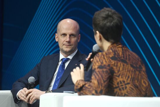 The International RUSSIA EXPO Exhibition and Forum. Plenary session, Key Achievements and Results in Transport Industry, at pavilion No.75. German Maslov, Vice President for FESCO Linear Logistics Division.
Location: Russia, Moscow. Author: Mikhail Voskresenskiy/Sputnik. RUSSIA EXPO. Plenary session, Key Achievements and Results in Transport Industry