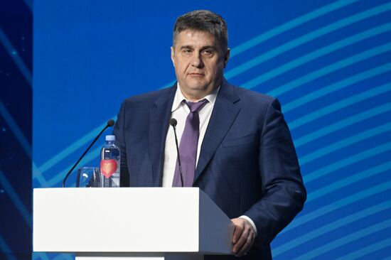 The International RUSSIA EXPO Exhibition and Forum. Plenary session, Key Achievements and Results in Transport Industry, at pavilion No.75. Roman Novikov, Head of the Federal Road Agency. Location: Russia, Moscow. Author: Mikhail Voskresenskiy/Sputnik. RUSSIA EXPO. Plenary session, Key Achievements and Results in Transport Industry