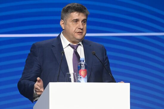 The International RUSSIA EXPO Exhibition and Forum. Plenary session, Key Achievements and Results in Transport Industry, at pavilion No.75. Roman Novikov, Head of the Federal Road Agency. Location: Russia, Moscow. Author: Mikhail Voskresenskiy/Sputnik. RUSSIA EXPO. Plenary session, Key Achievements and Results in Transport Industry