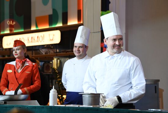 RUSSIA EXPO. Culinary show from Aeromar in-flight catering chef