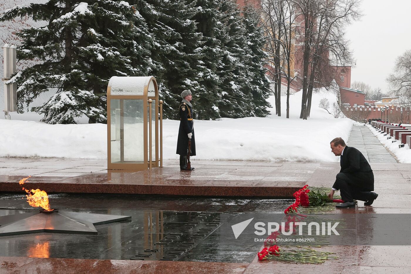 Russia Medvedev Fatherland Defender Day