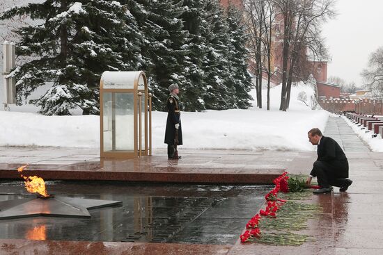 Russia Medvedev Fatherland Defender Day