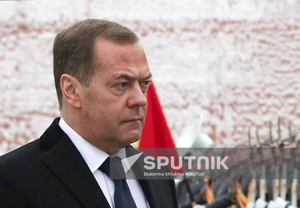 Russia Medvedev Fatherland Defender Day