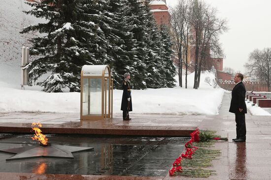 Russia Medvedev Fatherland Defender Day