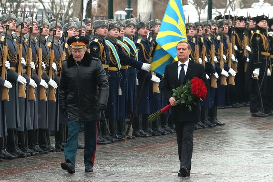 Russia Medvedev Fatherland Defender Day