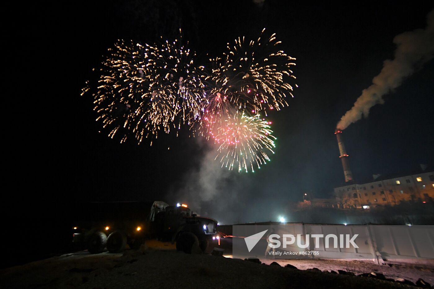 Russia Fatherland Defender Day Fireworks