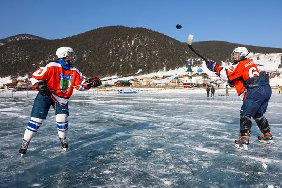 Russia Lake Baikal Ice Hockey