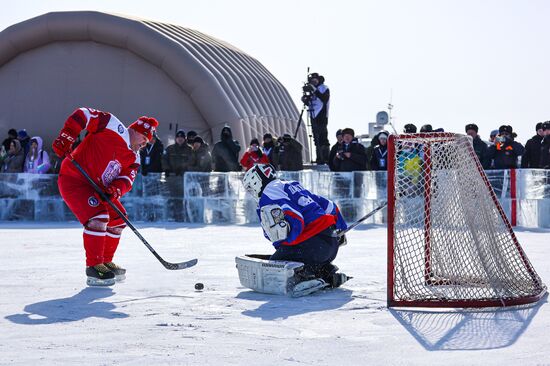 Russia Lake Baikal Ice Hockey