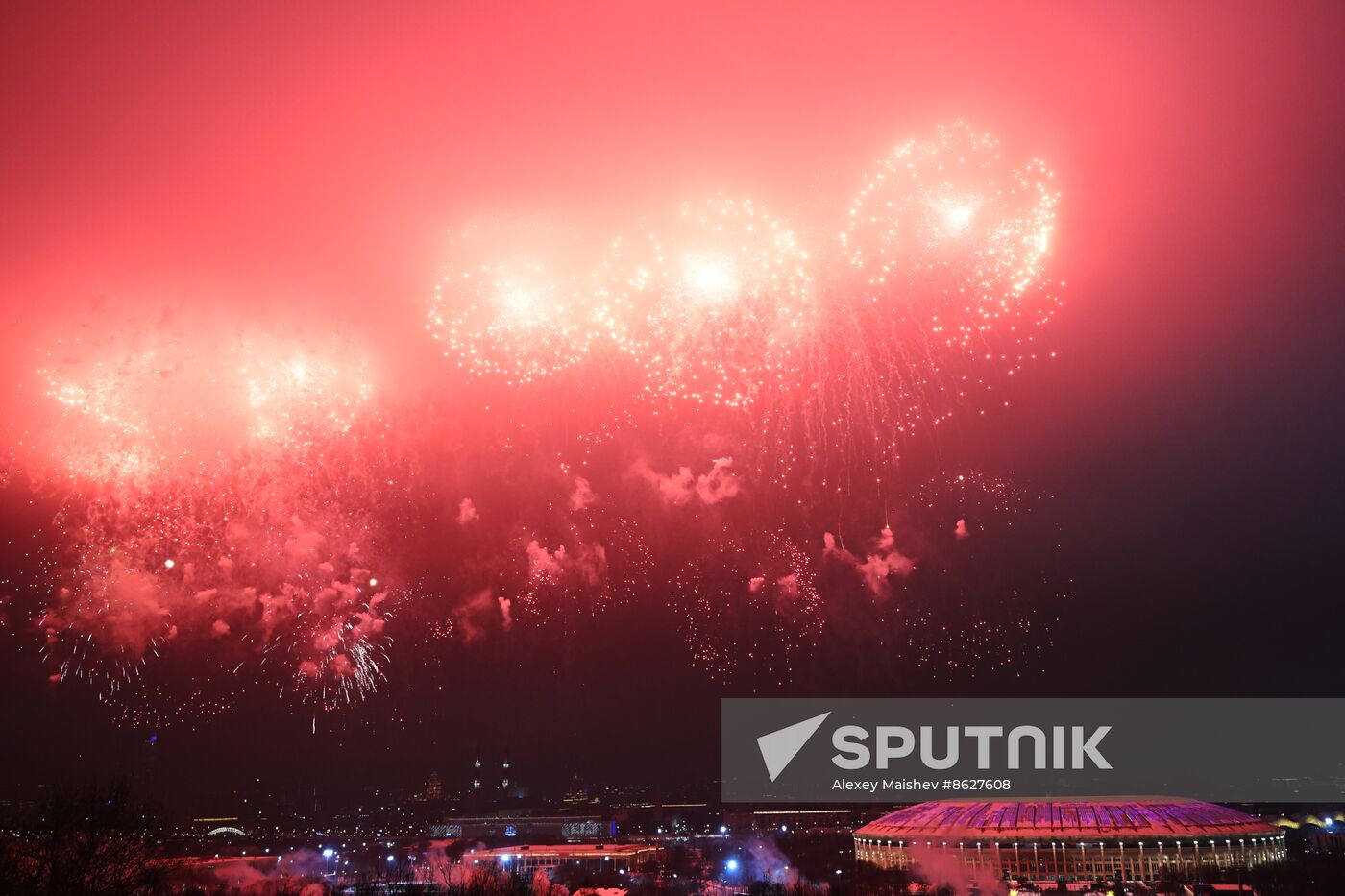 Russia Fatherland Defender Day Fireworks